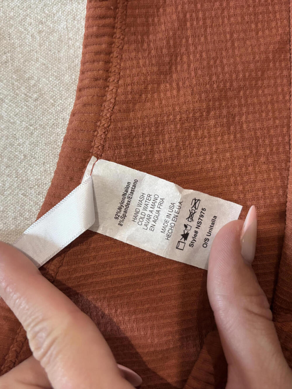 Nikibiki Rust Ribbed One Shoulder Tank - Picture 4 of 4